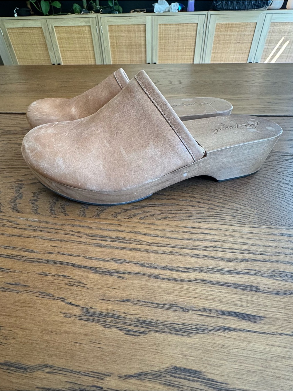 Free People Carver Clogs Made in Spain Size 38 Women's Slip-On Clog Wooden Mule